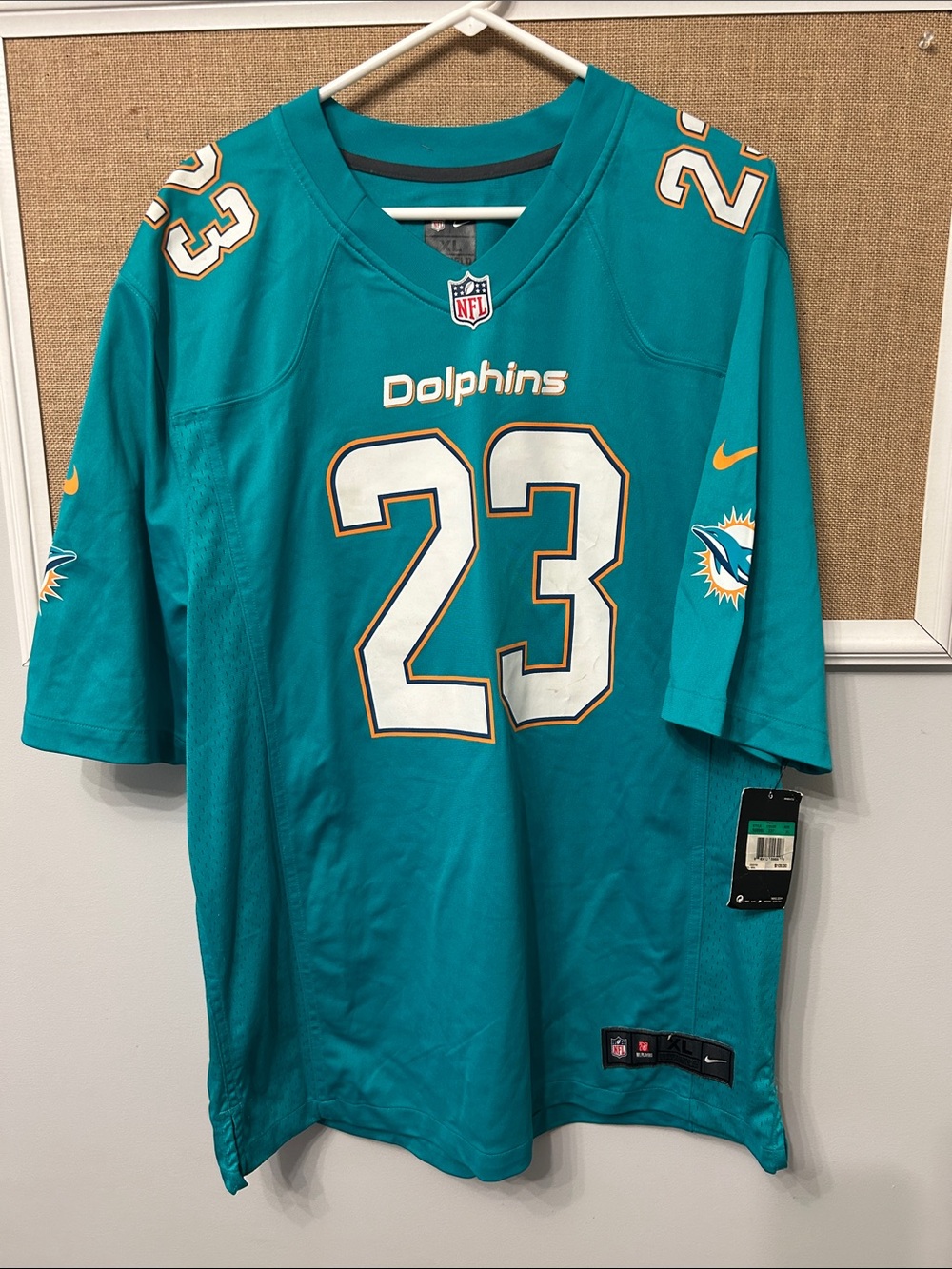 Nike Teal Miami Dolphins #23 Men's Football Jersey